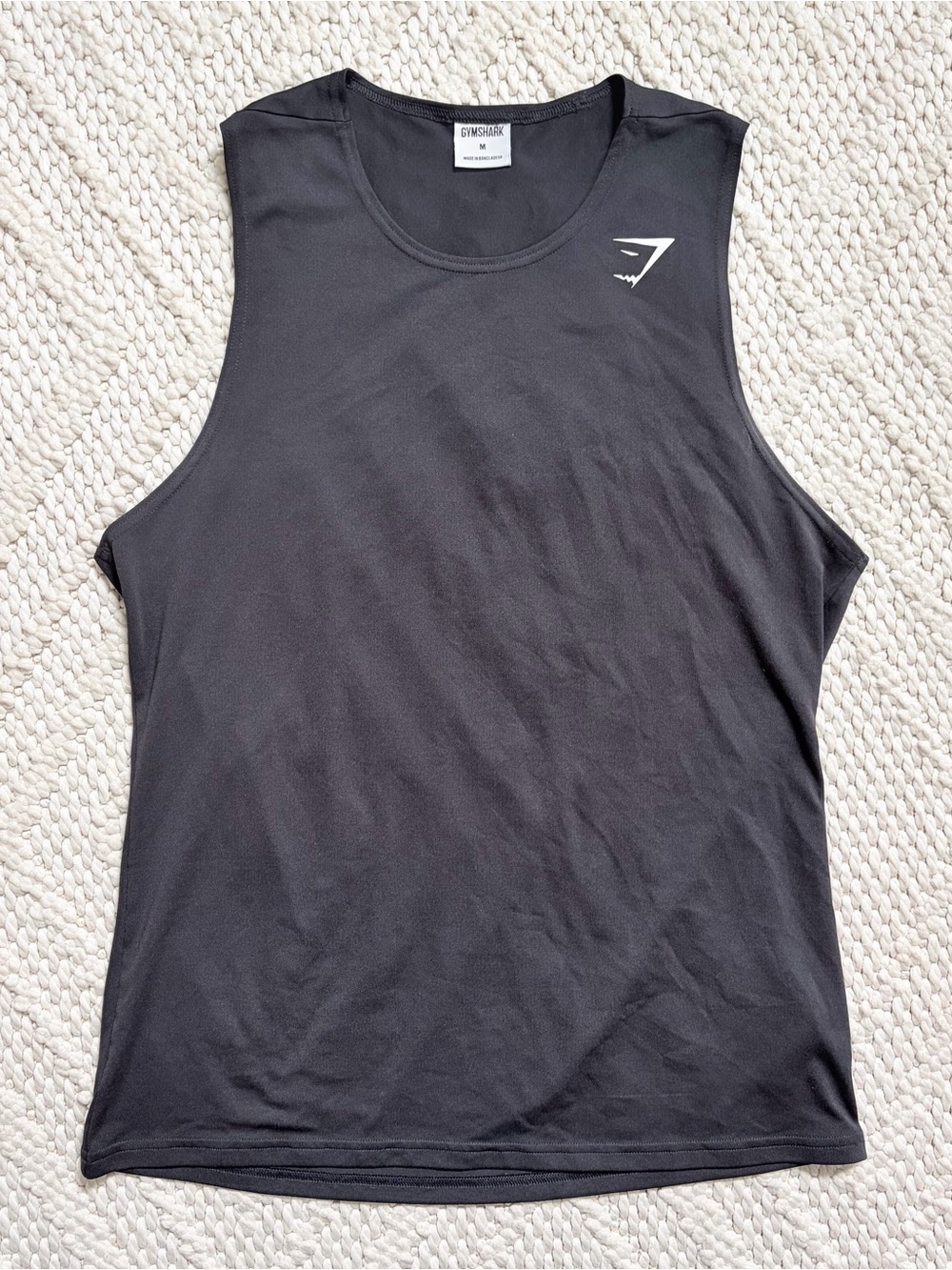 GYMSHARK Mens Black Performance Sleeveless Arrival Athletic Tank Top MEDIUM EUC